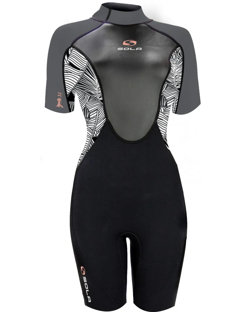 Sola Women's Ignite 3/2 Shortie Wetsuit Grey/Floral